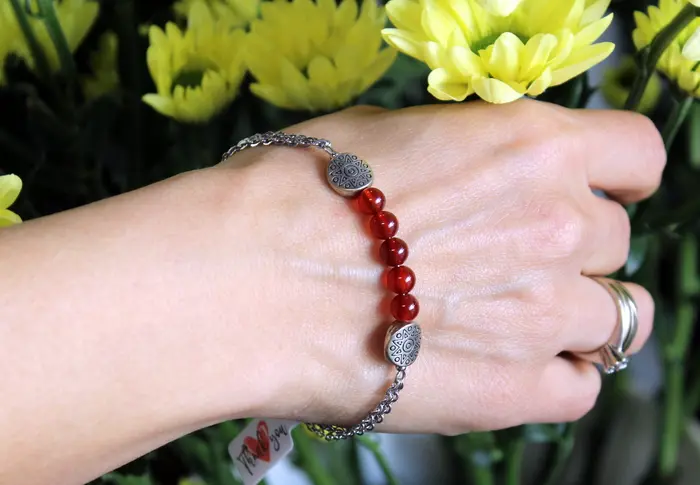 87 - צמיד מקרנליאן ואבני כסף עתיק