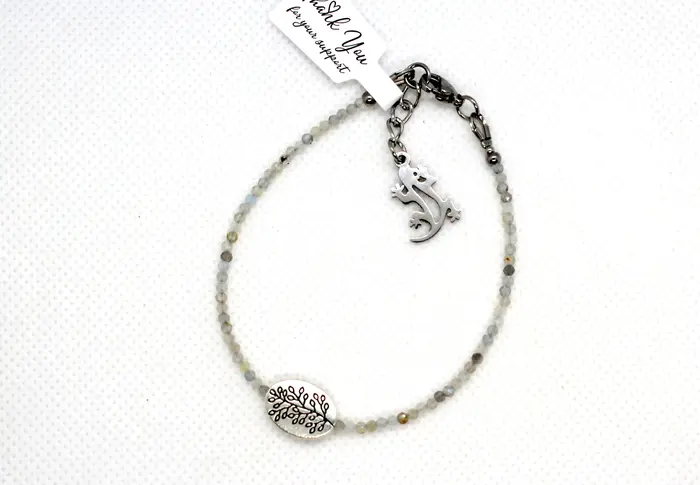 34 - צמיד מלברדוריט ואבני כסף עתיק